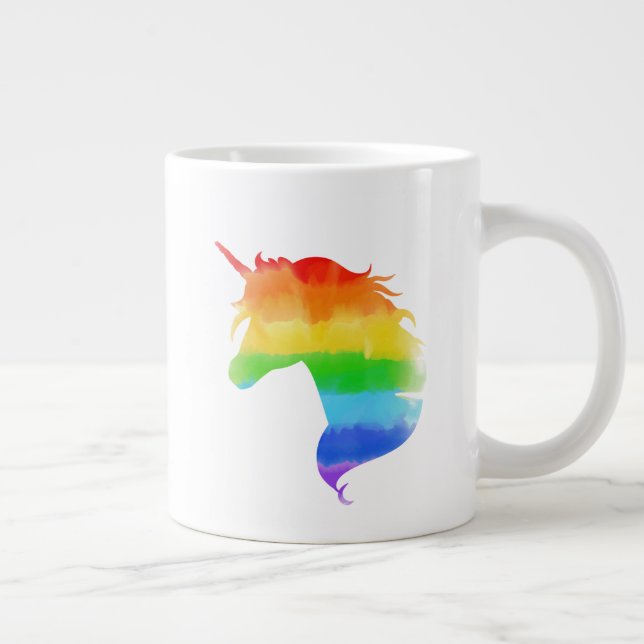 Grande Tasse Aquarelle Rainbow Unicorn (Droite)