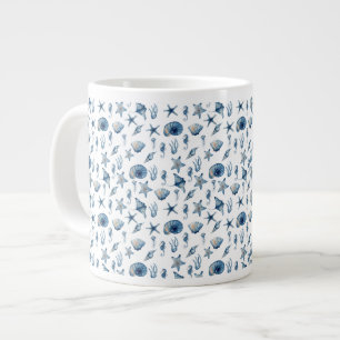 Grande Tasse Aquarelle sous le Motif de mer