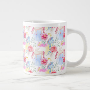 Grande Tasse Aquarelle Unicorn et Motif Pegasus