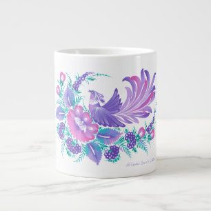 Grande Tasse Aquarelles d'art populaire ukrainien Petrikivka si