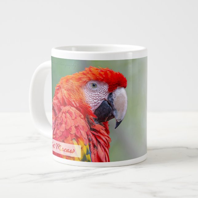 Grande Tasse Ara scarlatin Psaume 91:4 KJV (Devant gauche)