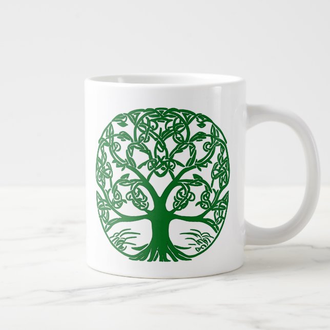 Grande Tasse Arbre à noeuds celtiques dans Emerald Green (Droite)