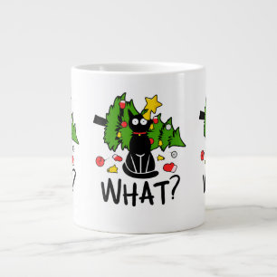 Grande Tasse Arbre de Noël drôle de chat noir Noël humour joyeu