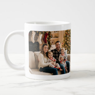 Grande Tasse Arbre de Noël personnalisé avec photo de famille
