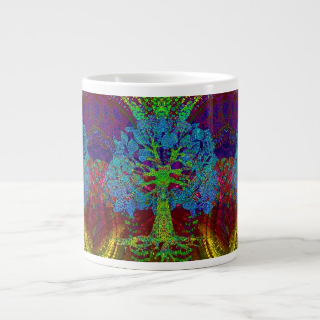 Grande Tasse Arbre d'enthousiasme illimité de la vie (Devant)