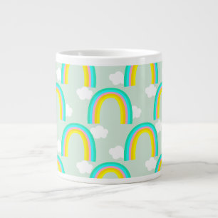 Grande Tasse Arc-en-ciel avec Nuage Bleu