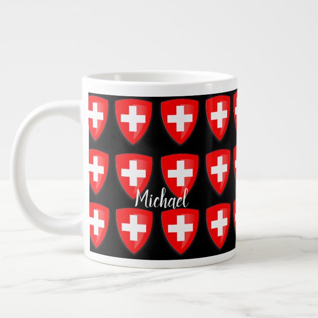 Grande Tasse Armoiries de la Suisse drapeau souvenir personnel (Gauche)