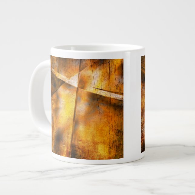 Grande Tasse arrière - plan coloré abstrait (Devant gauche)