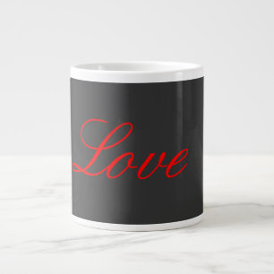 Grande Tasse Arrière - plan gris tendance Red Love Mariage