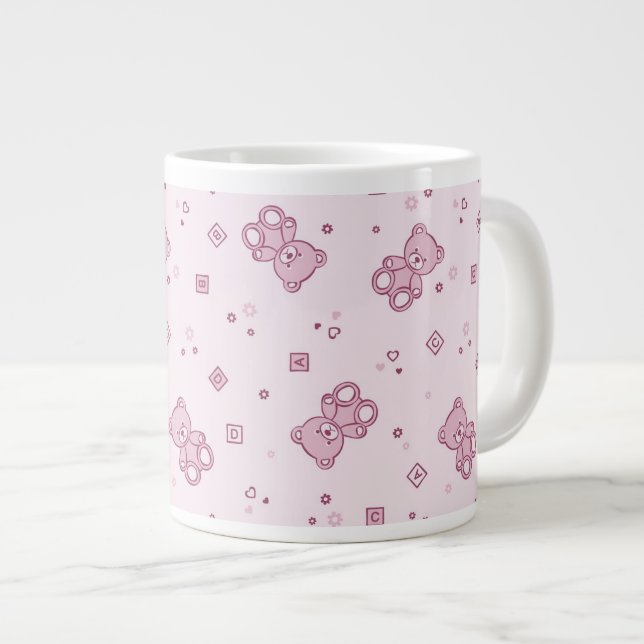 Grande Tasse arrière - plan Nounours rose (Devant droit)