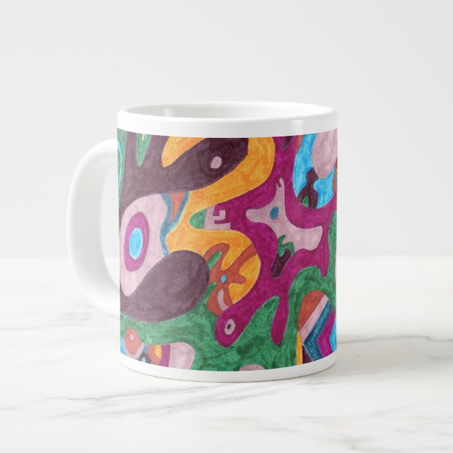 Grande Tasse Art Abstrait "déversoir" (Devant gauche)