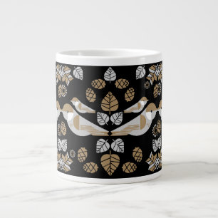Grande Tasse Art abstrait d'oiseau géométrique moderne en or