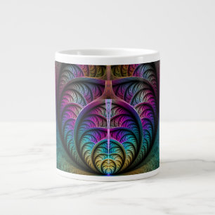 Grande Tasse Art abstrait fractal coloré et psychédélique