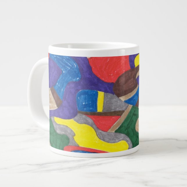 Grande Tasse Art Abstrait "Picasso Cat" (Devant gauche)