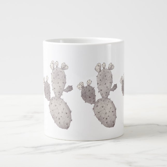 Grande Tasse Art de cactus (Devant)