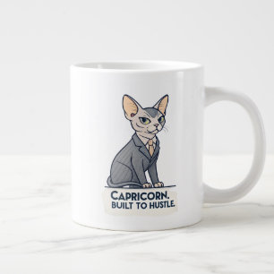Grande Tasse Art de Capricorne Zodiaque Chat Sphynx Construit p