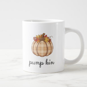 Grande Tasse Art de citrouille carreauté d'automne