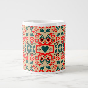 Grande Tasse Art de fleurs abstrait boho