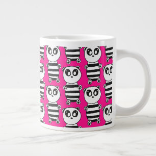 Grande Tasse Art de panda noir et blanc ludique