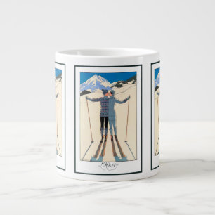 Grande Tasse Art Déco vintage, Amants en Neige par George Barbi