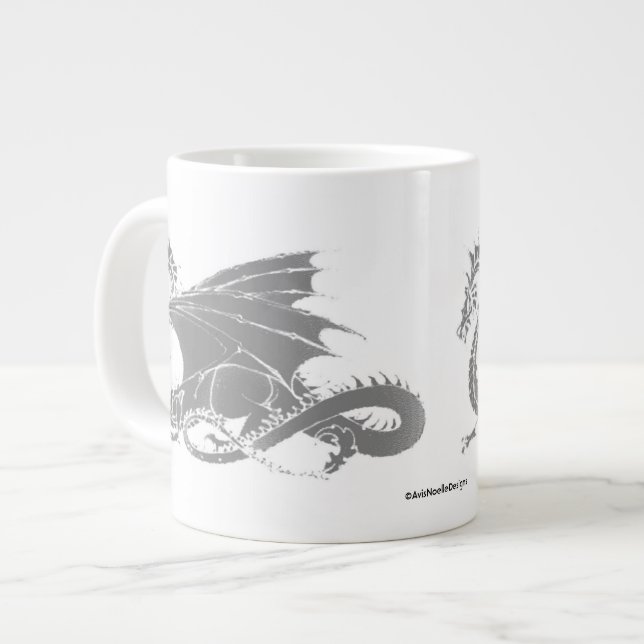 Grande Tasse Art Dragon/Gris (Devant gauche)