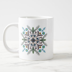 Grande Tasse Art floral bohémien de mandala moderne