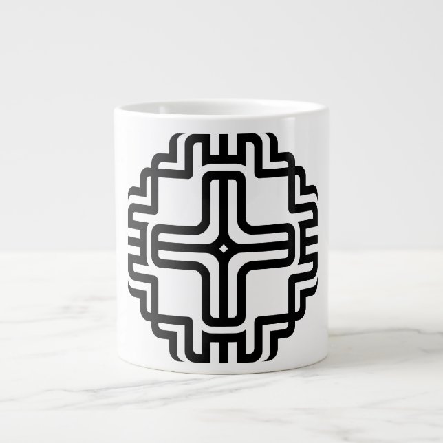 Grande Tasse Art géométrique moderne croix lignes (Devant)