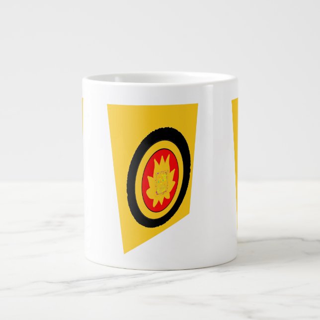 Grande Tasse Art moderne graphique noir et moutarde (Devant)
