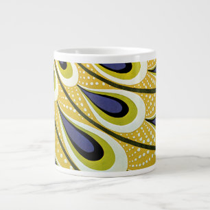 Grande Tasse Art nouveau vintage, plume de paon de Macmillan