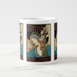 Grande Tasse Art Nouveau vintage, publications de Pâques de Pra