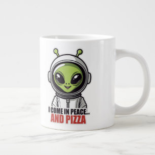 Grande Tasse Astronaute Alien Mignon "Je viens en paix et avec 