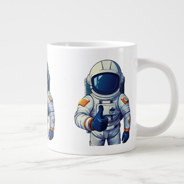 Grande Tasse astronaute en combinaison spatiale faisant un pouc (Droite)