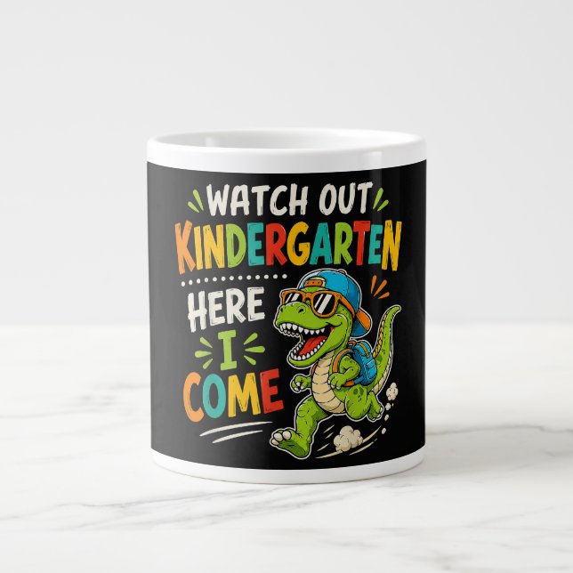 Grande Tasse Attention maternelle j'arrive Dino (Devant)