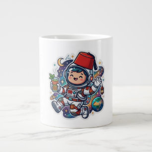Grande Tasse Autocollant de thé à la menthe de l'astronaute mar