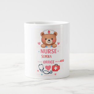 Grande Tasse Autocollant d'ours infirmière mignonne, Autocollan