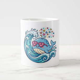 Grande Tasse Autocollant lunettes de soleil en forme de cœur de