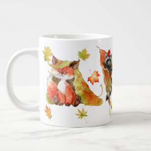 Grande Tasse Automne Automne Cute Animaux Clipart