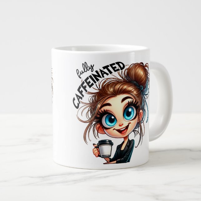 Grande Tasse Avant et après la caféine - Grumpy sarcastique (Devant droit)