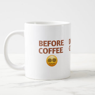 Grande Tasse Avant Pendant Après L'art vectoriel de l'humeur du