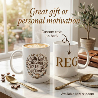 Grande Tasse Avec Dieu et café personnalisé