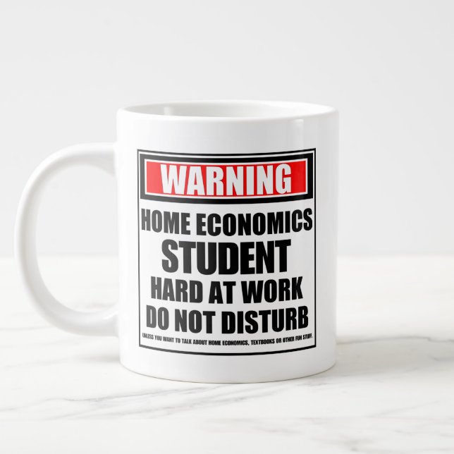 Grande Tasse Avertissement Accueil Économique Étudiant dur au t (Gauche)