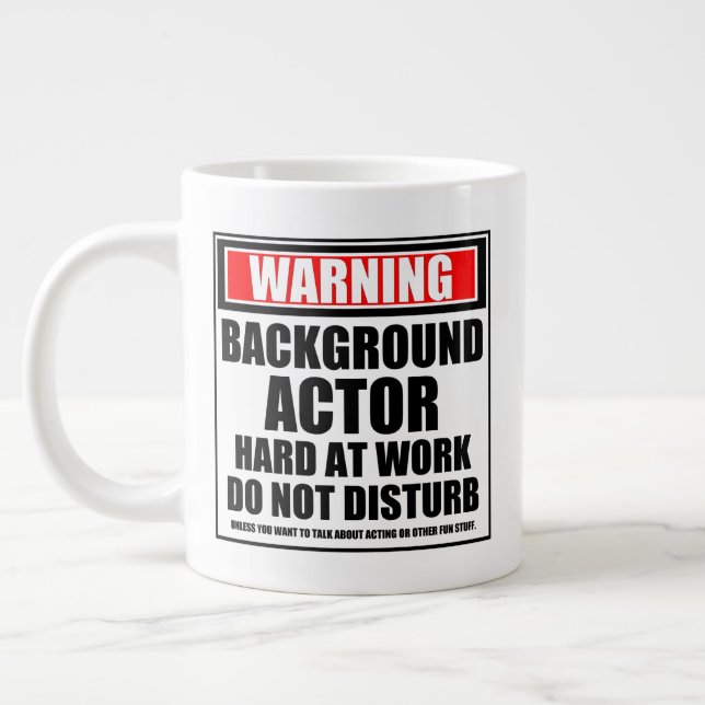 Grande Tasse Avertissement Acteur Arrière - plan Dur Au Travail (Gauche)