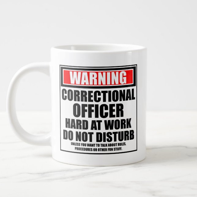 Grande Tasse Avertissement Agent Correctionnel Dur Au Travail (Gauche)