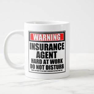 Grande Tasse Avertissement Agent D'Assurance Dur Au Travail