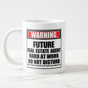 Grande Tasse Avertissement Agent Immobilier Futur Au Travail