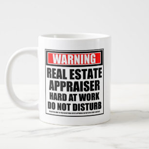 Grande Tasse Avertissement Apprenti Immobilier Dur Au Travail