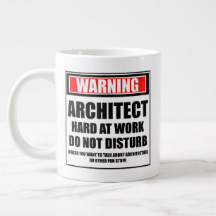 Grande Tasse Avertissement Architecte Dur Au Travail Ne Disturb