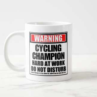 Grande Tasse Avertissement Champion Cycliste Dur Au Travail