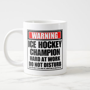 Grande Tasse Avertissement Champion De Hockey Sur Glace Dur Au
