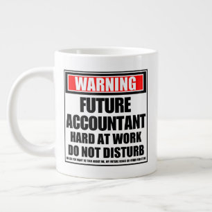 Grande Tasse Avertissement Comptable De L'Avenir Dur Au Travail
